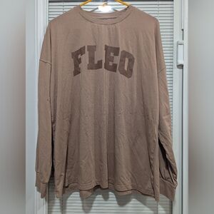 Fleo Crew Neck Long Sleeve Tee - Taupe Brown Medium